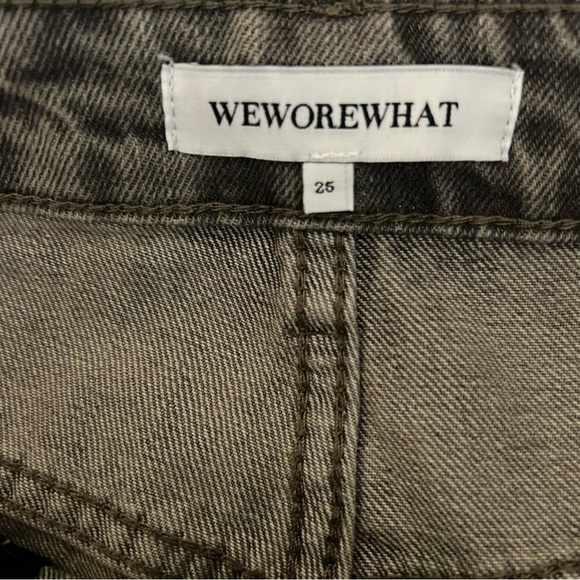 NWT WeWoreWhat High Rise Pleated Wide Leg Slouchy Pants in Stone Wash SZ… - Picture 3 of 10